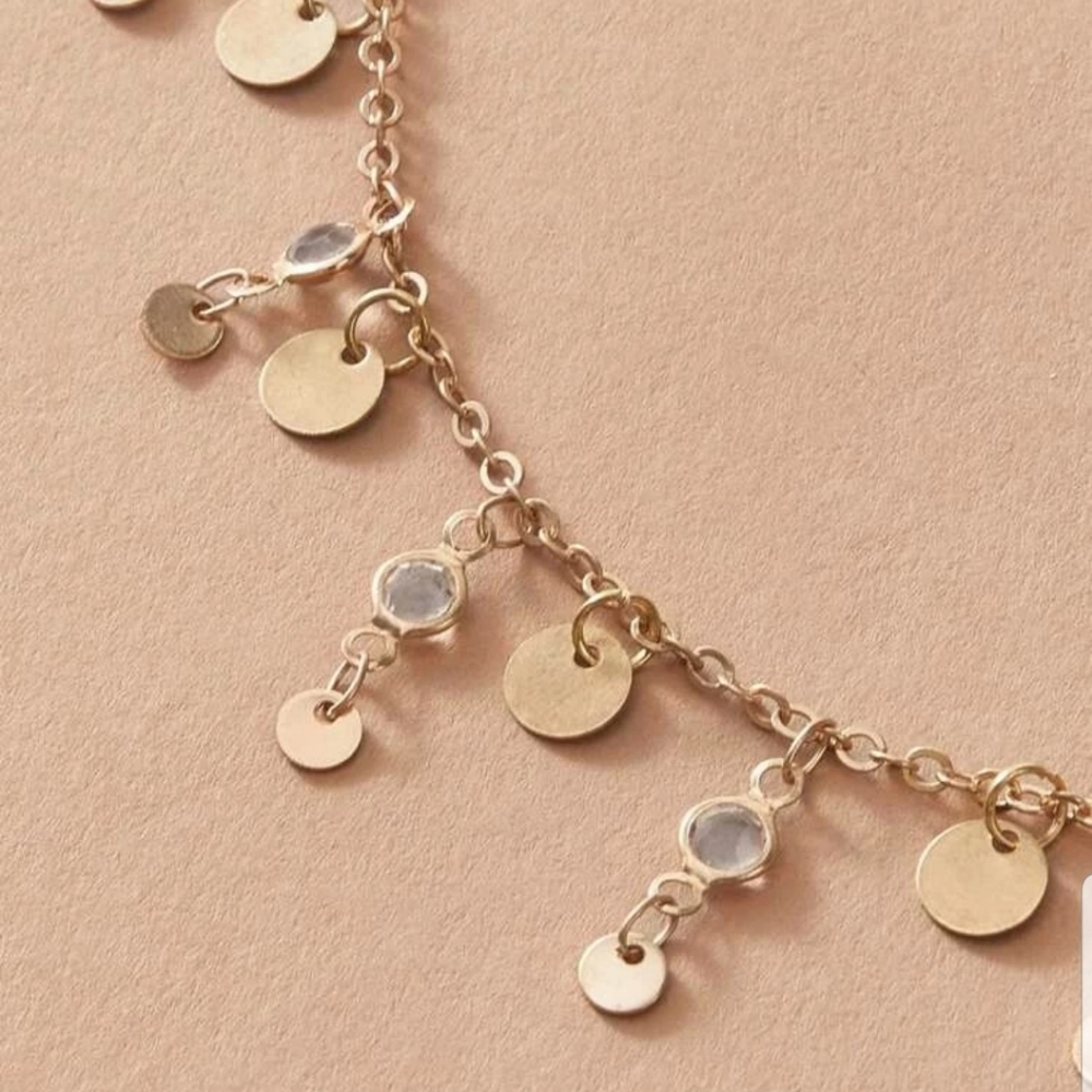 ○Odessa○ Rhinestone and Coin Necklace - Picture 3 of 3